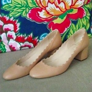 Chloe scalloped leather pumps